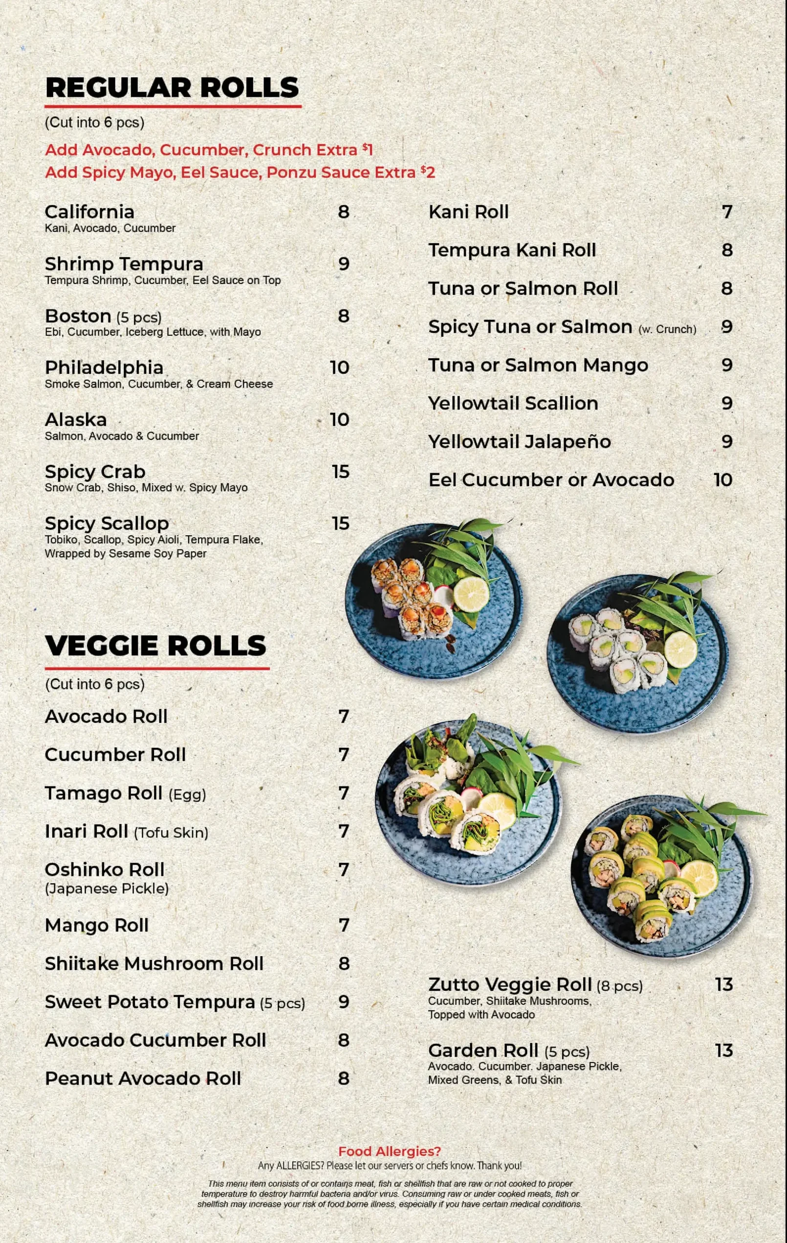 Regular rolls at Zutto