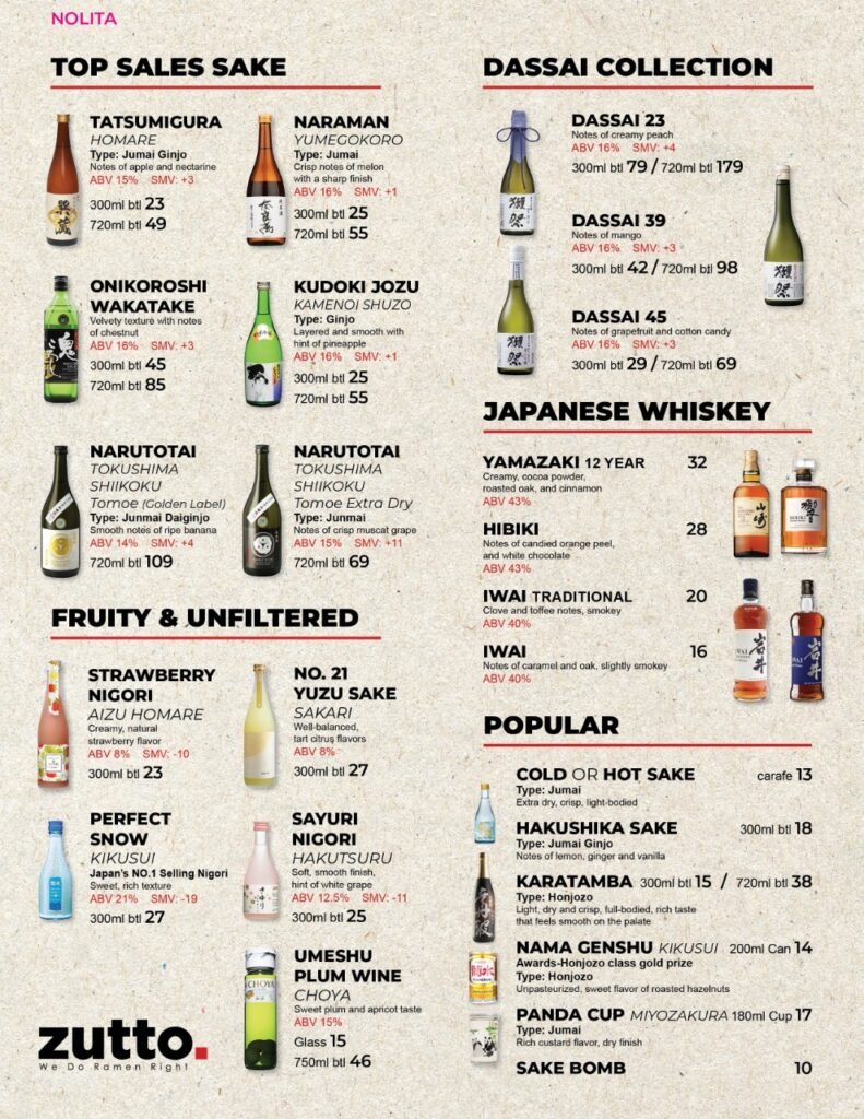 Nolita Oct 2025 drink menu 2